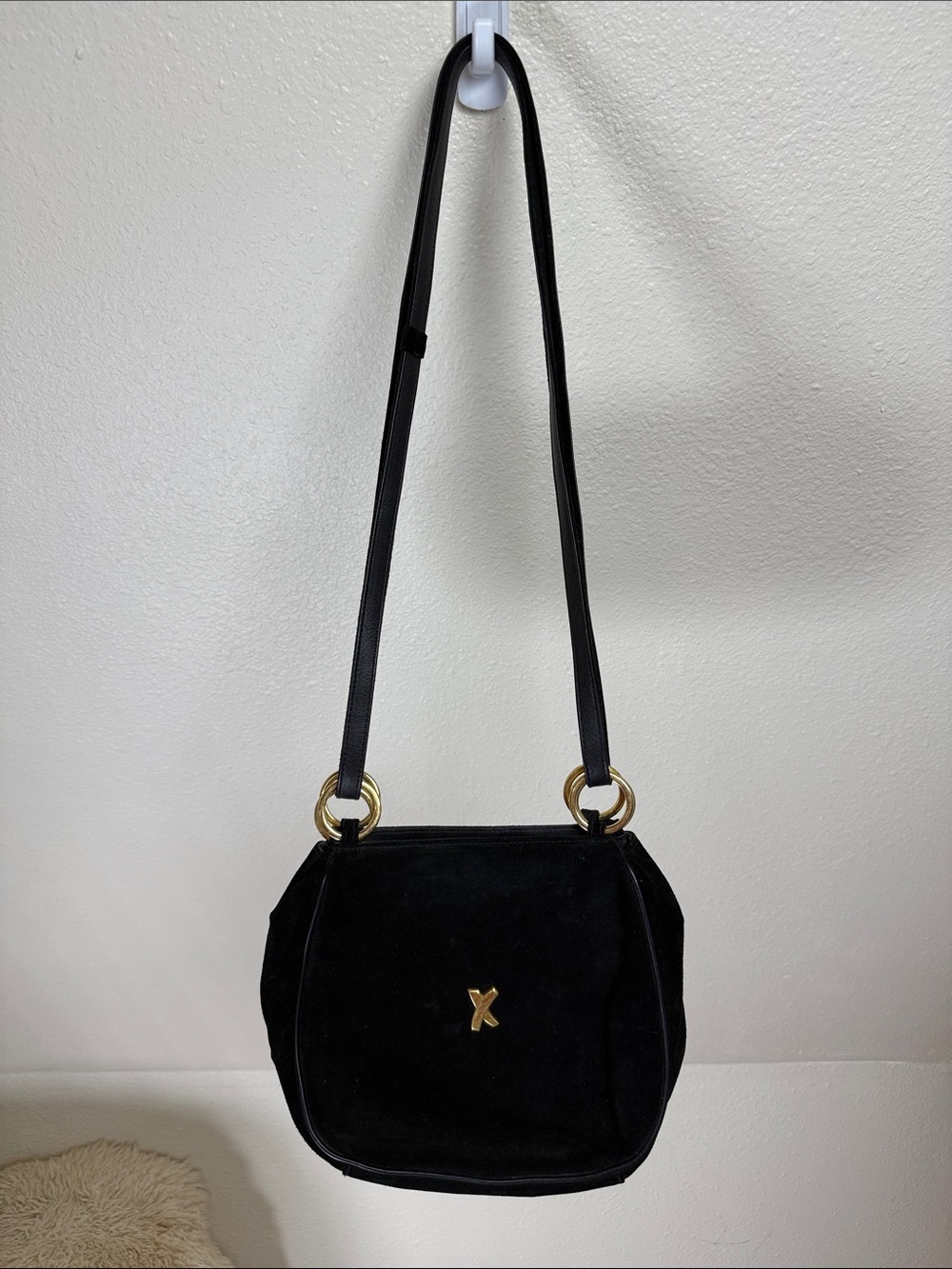 Vintage PALOMA PICASSO Black Suede Bag